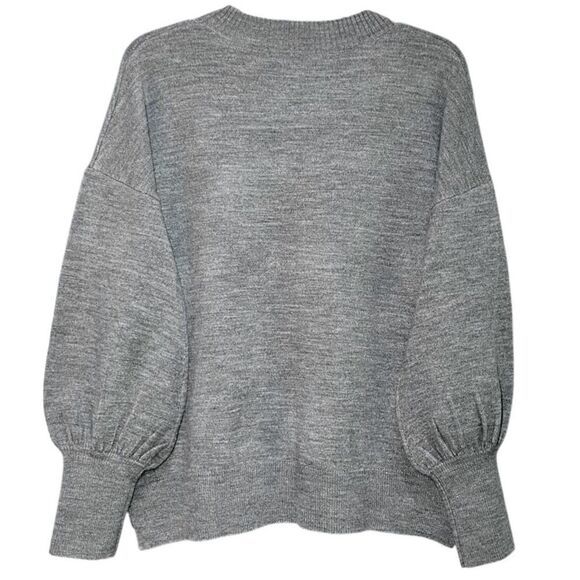 French Connection Loose Fitting Balloon Sleeve Sweater in Grey Heather Women’s S - Picture 5 of 7